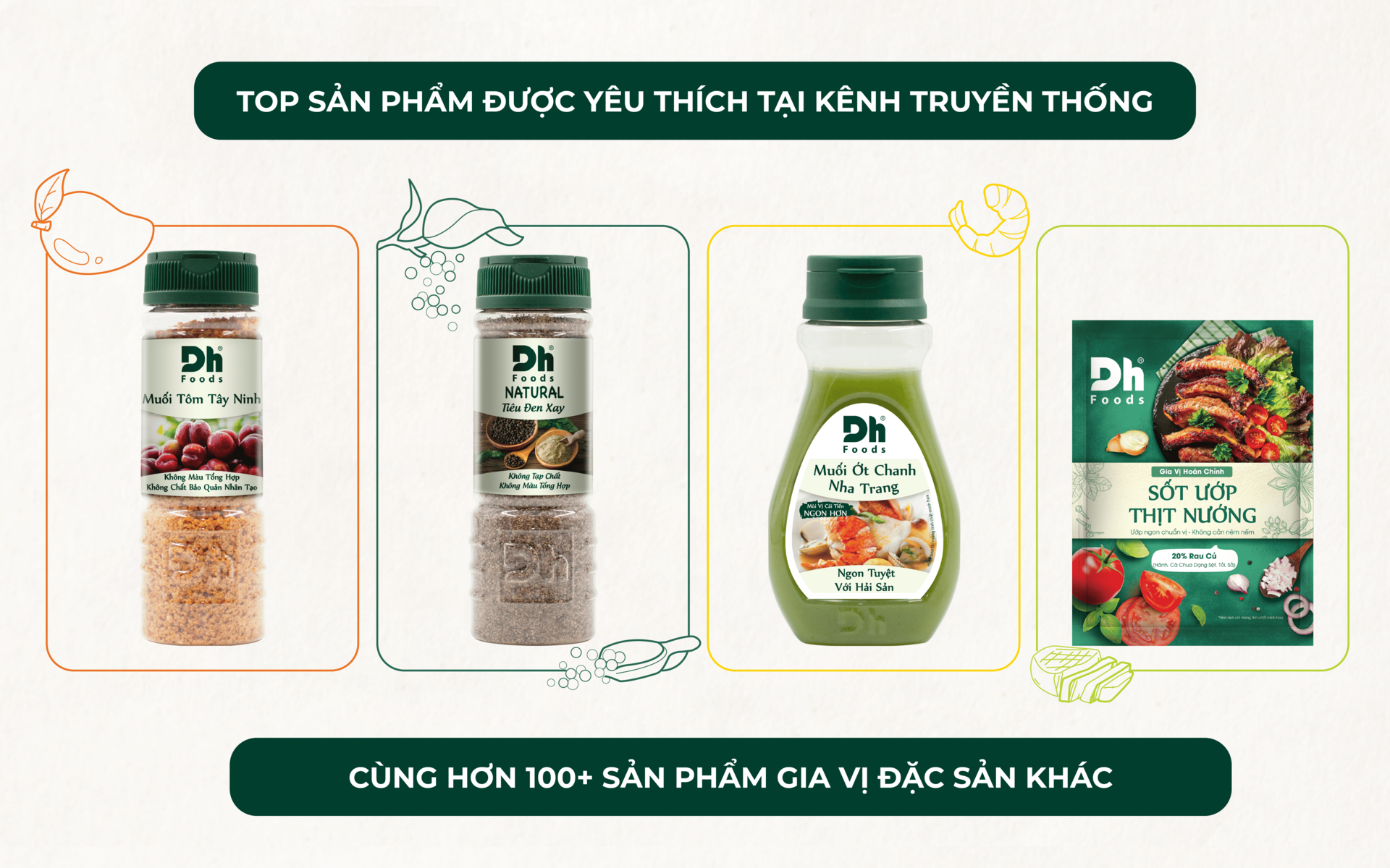 Top sản phẩm gia vị Dh Foods được yêu thích tại kênh bán truyền thống (GT)